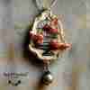 jewelry woman fashion necklace gothic pendant art deco bird cage amulet layered
