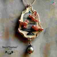 jewelry woman fashion necklace gothic pendant art deco bird cage amulet layered