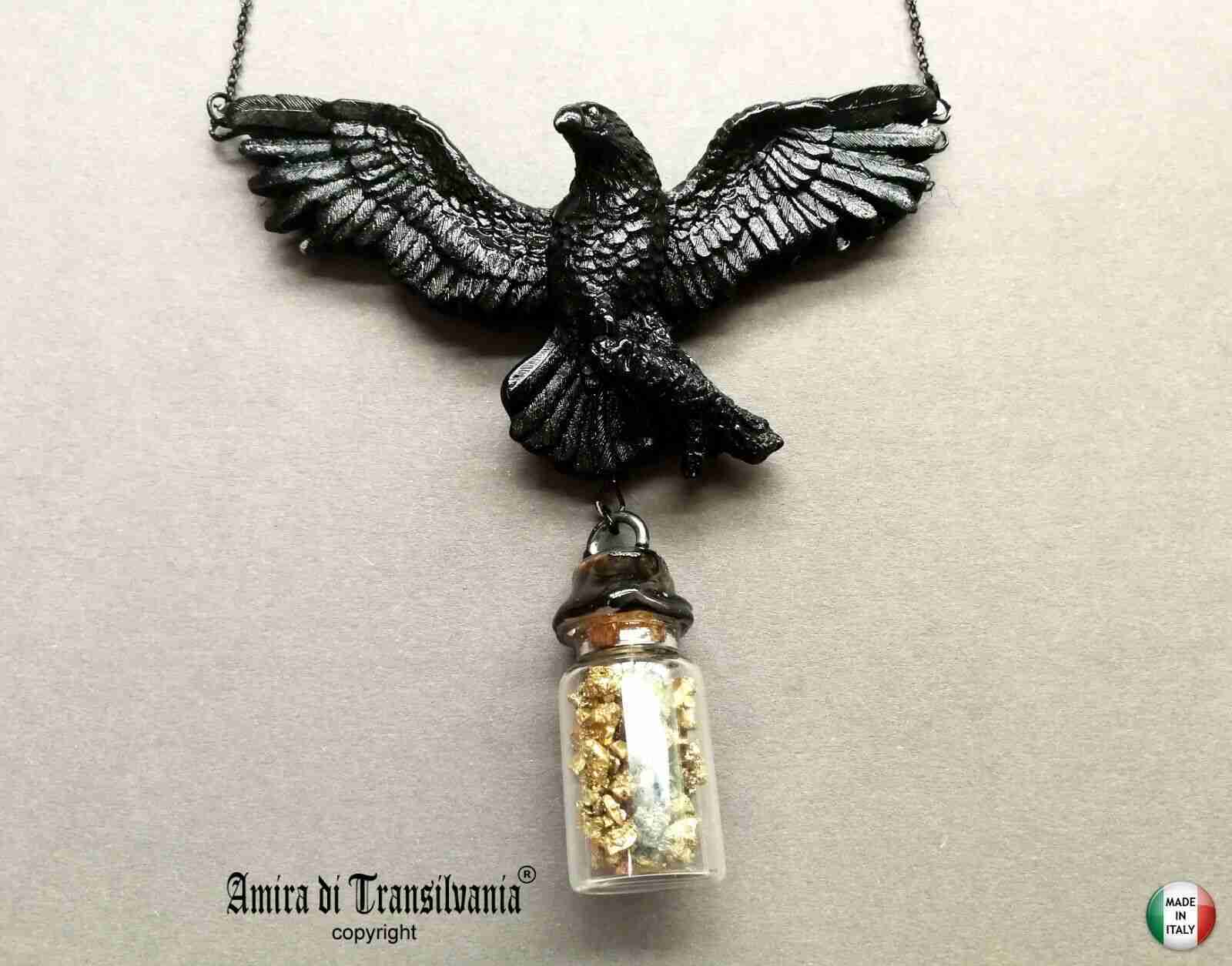 Magic Talisman Black Raven Crow Necklace Pendant Amulet Powerful Symbol Witches - Image 13