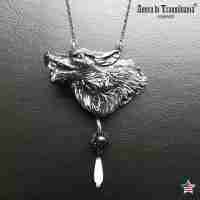 magic talisman black wolf necklace pendant amulet viking symbol wild sauvage men