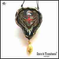 templar knight shield rosicrucian talisman medieval eagle amulet pendant cross