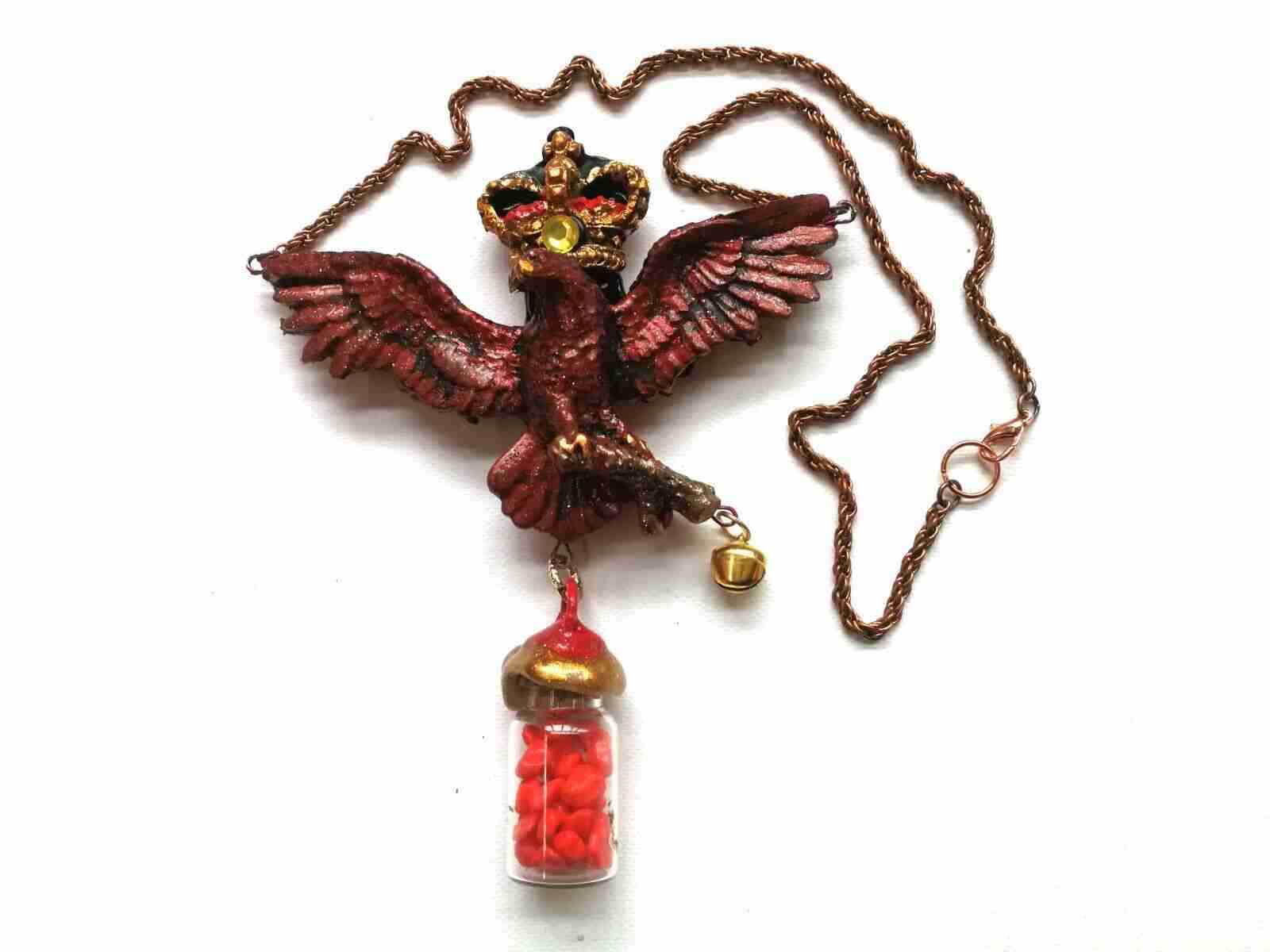 magic talisman golden eagle necklace pendant amulet powerful symbol royal crown - Image 7