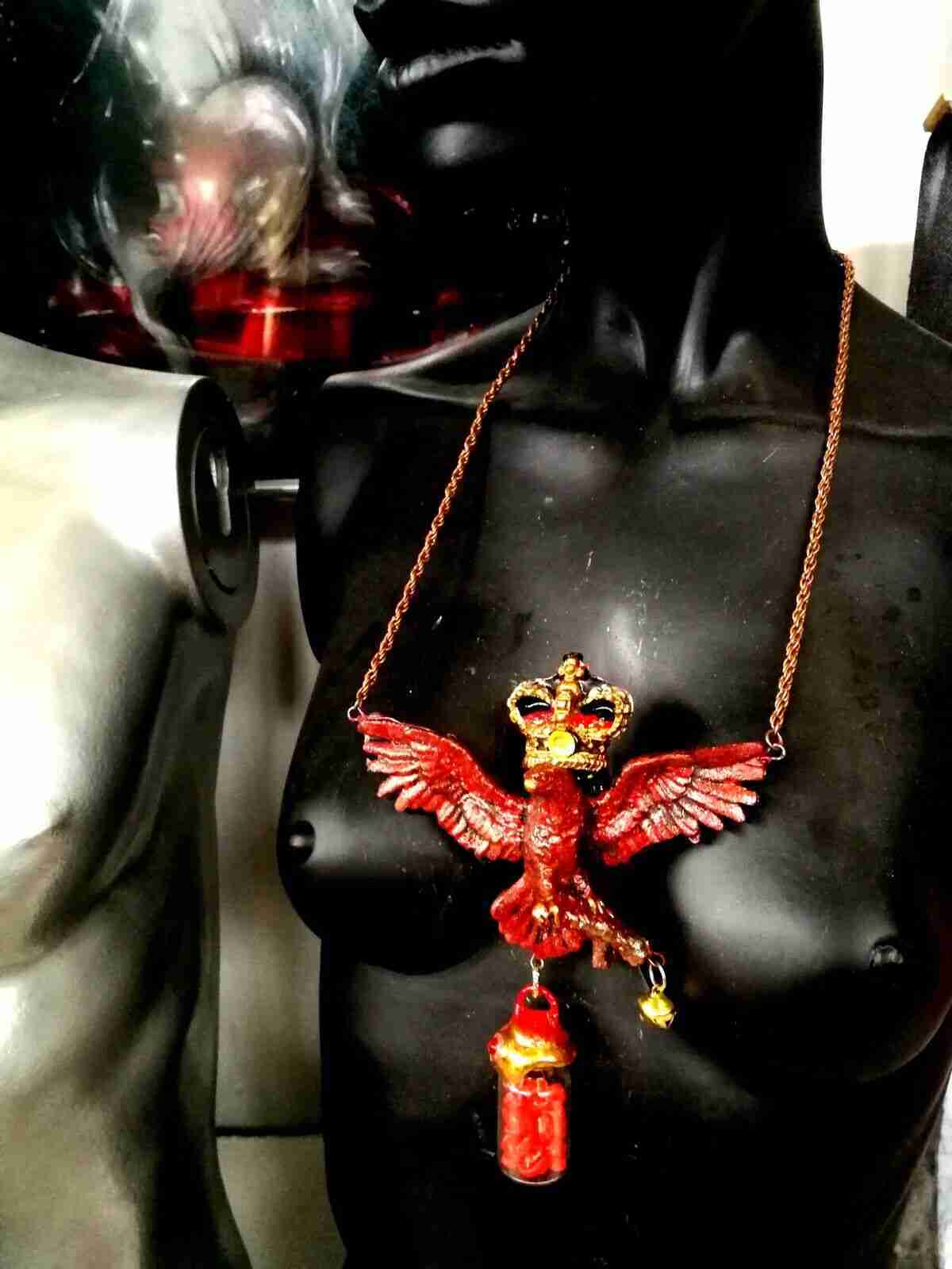 magic talisman golden eagle necklace pendant amulet powerful symbol royal crown - Image 9