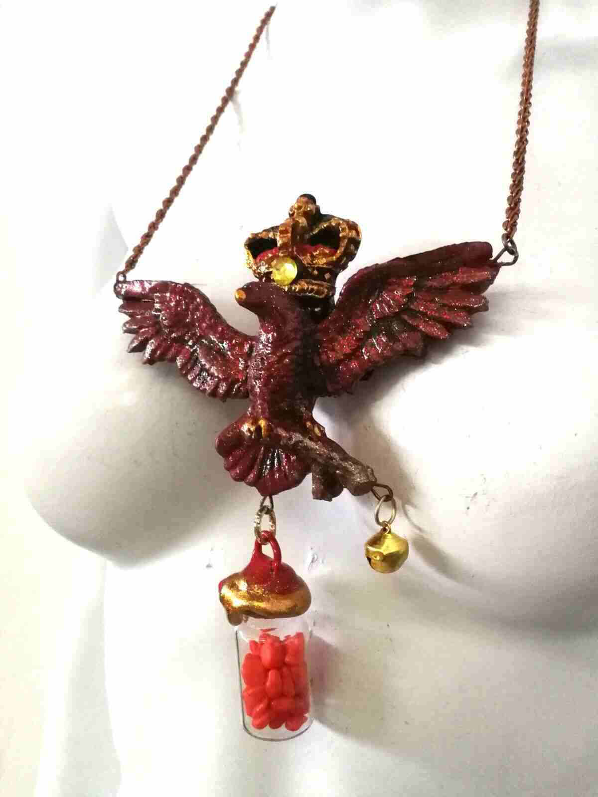 magic talisman golden eagle necklace pendant amulet powerful symbol royal crown - Image 11