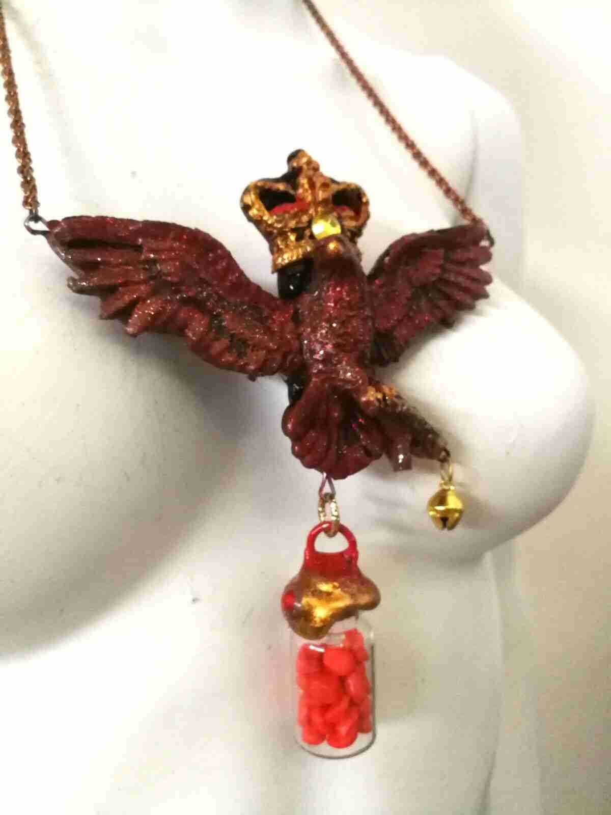magic talisman golden eagle necklace pendant amulet powerful symbol royal crown - Image 12