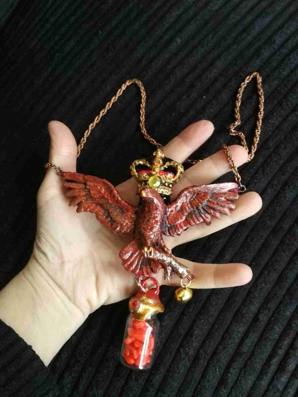 magic talisman golden eagle necklace pendant amulet powerful symbol royal crown - Image 13