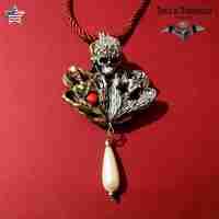 skull bones jewelry skeleton talisman amulet woman men gold pendant gothic pagan