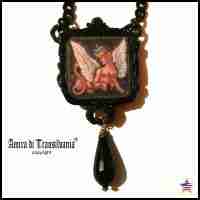 gothic jewelry talisman necklace amulet pendant egyptian sphinx dark queen crown