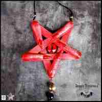 satanic talisman pendant amulet necklace witch jewelry pagan pentacle finger eye