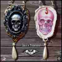 skull talisman pendant amulet necklace wicca gothic jewelry goth jewel pagan bib