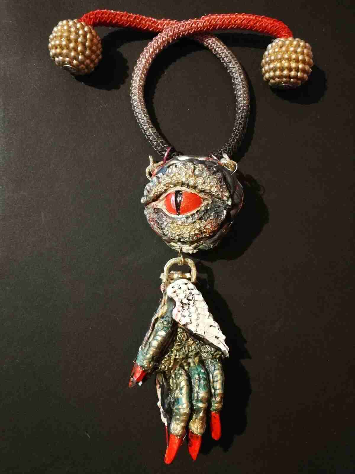 necklace protective talisman pendant magic amulet jewelry dragon eye voodoo art - Image 2