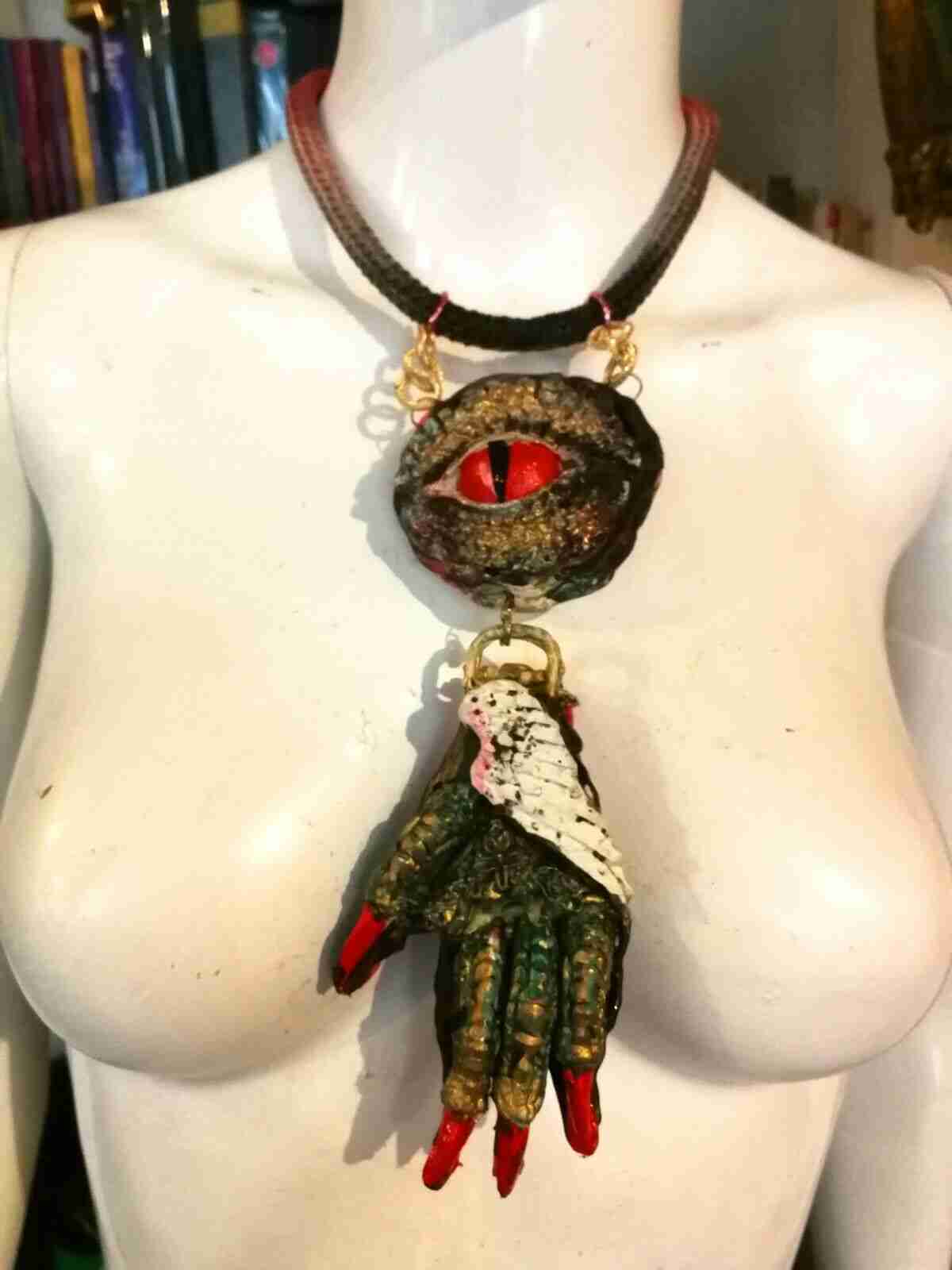 necklace protective talisman pendant magic amulet jewelry dragon eye voodoo art - Image 5