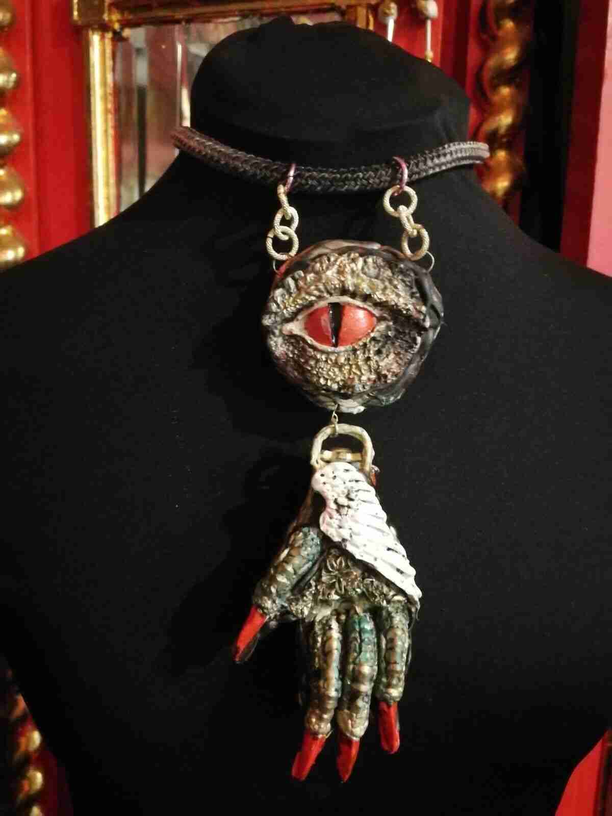 necklace protective talisman pendant magic amulet jewelry dragon eye voodoo art - Image 6