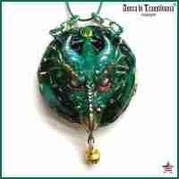green dragon head viking jewelry necklace gothic celtic pendant witch amulet bib