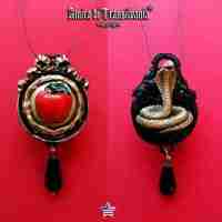 luxury jewelry gothic witch necklace snake apple woman man pendant obsidian opal