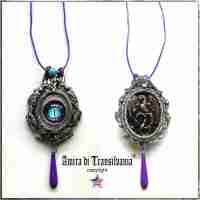 dragon blue eye satanic shield amulet lucifer talisman necklace viking symbology