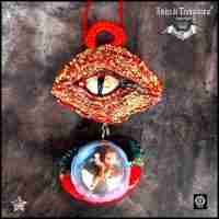 satanic amulet lucifer talisman necklace magic evil powers globe baby dragon eye