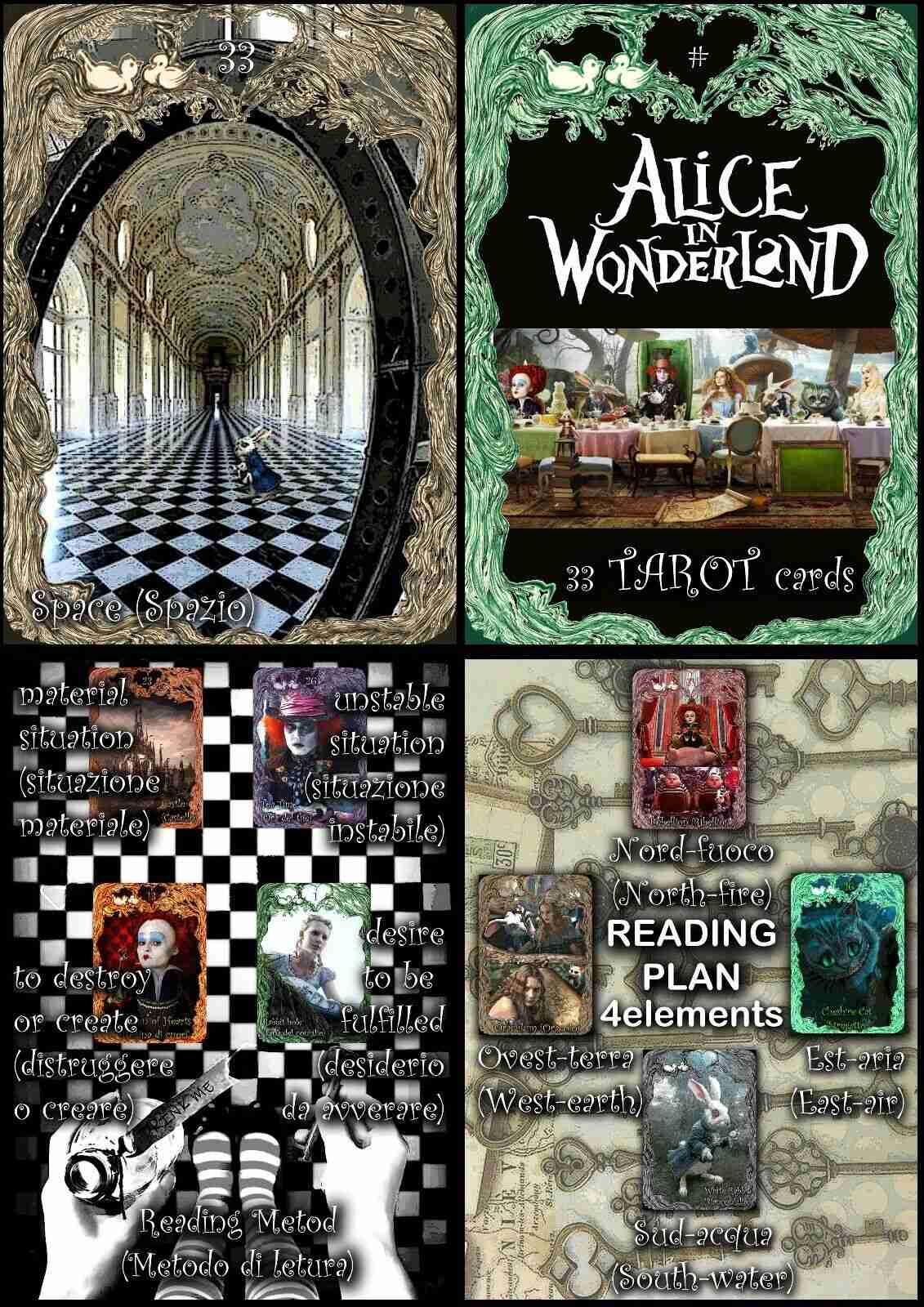 Tarot Alice in Wonderland art card deck rare edition original handmade in Italy - Image 9