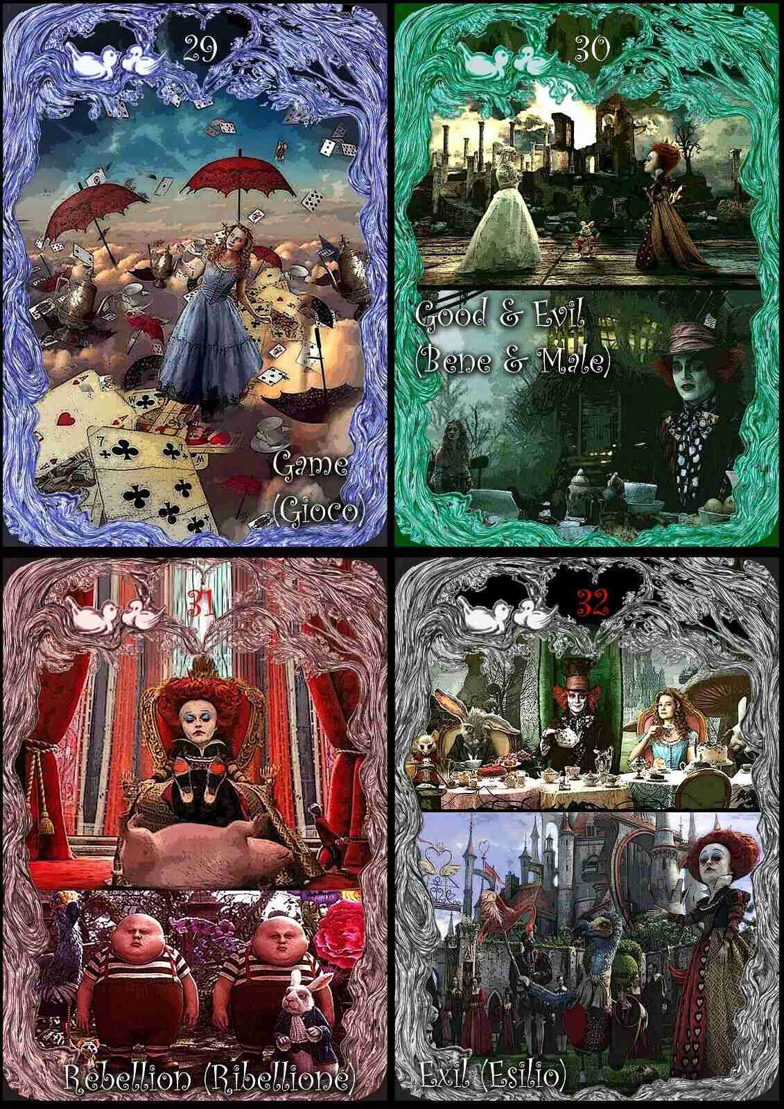 Tarot Alice in Wonderland art card deck rare edition original handmade in Italy - Image 10