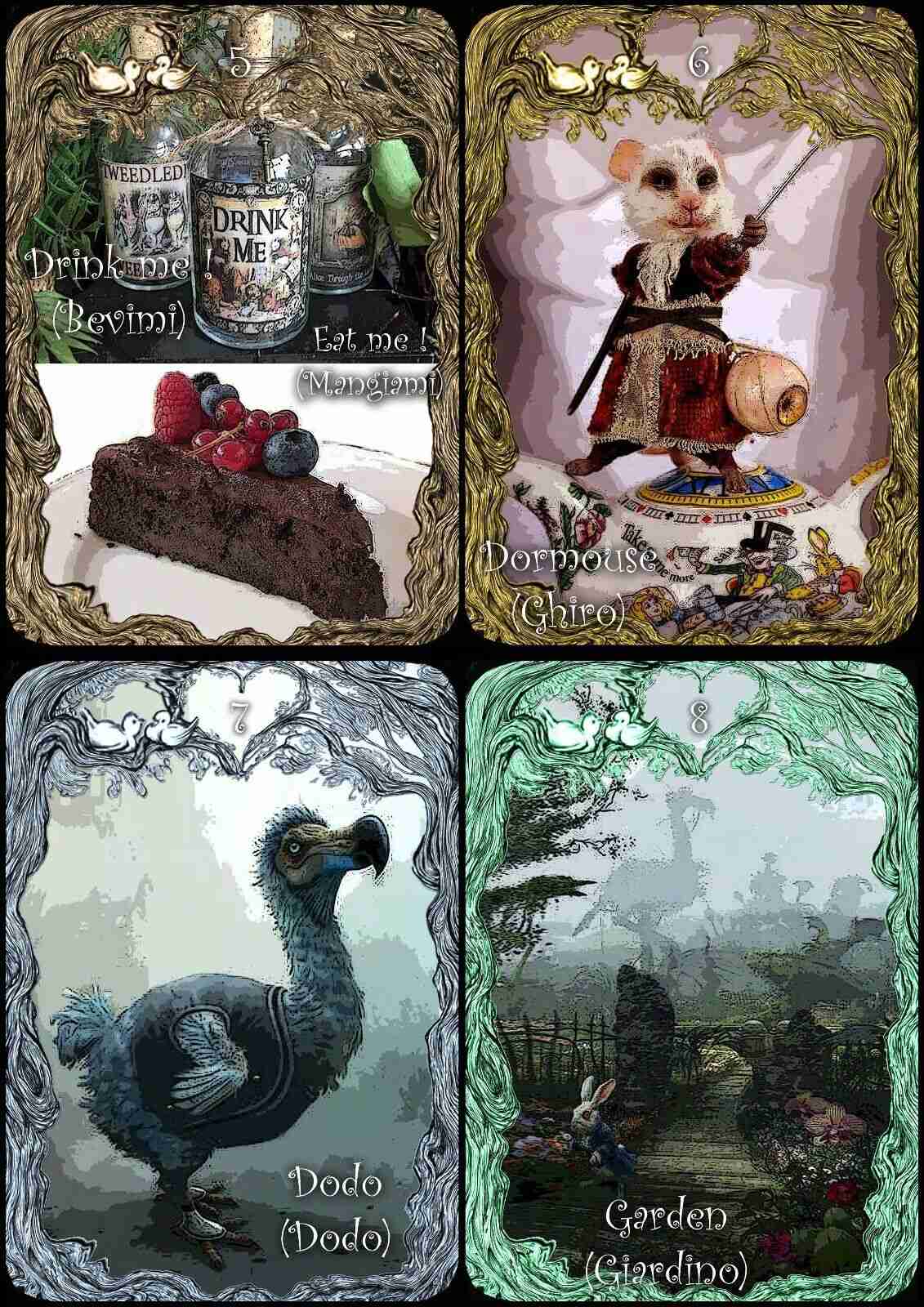 Tarot Alice in Wonderland art card deck rare edition original handmade in Italy - Image 12