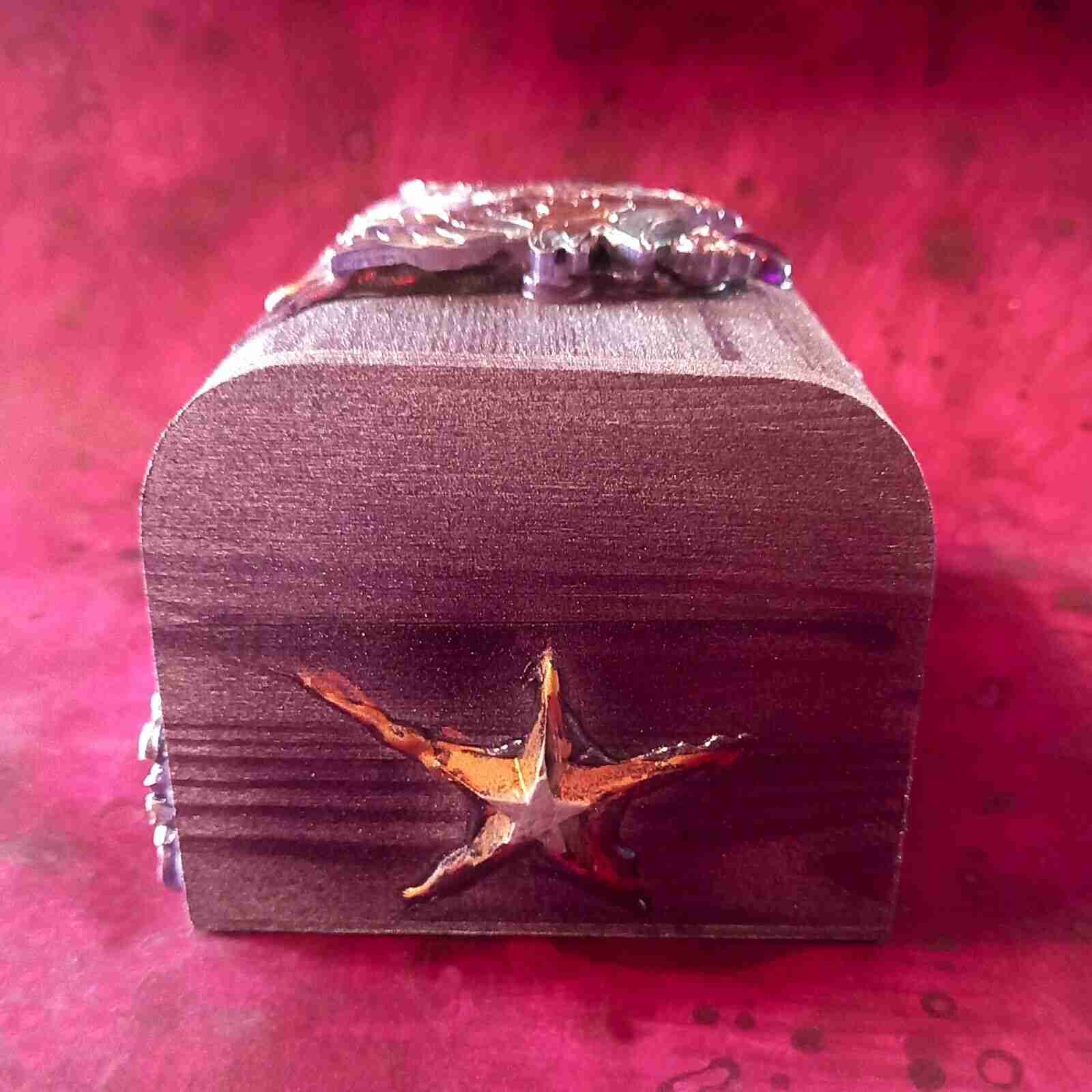 personalized wood box tarot cards deck oracle organizer moon star witch original - Image 2