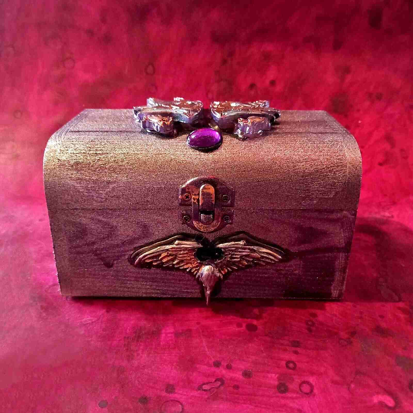 personalized wood box tarot cards deck oracle organizer moon star witch original - Image 9