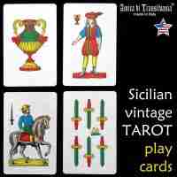 sicily witch mini tarot card cards deck vintage minor major arcana rare oracle