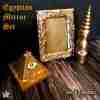 altar witchcraft decor witch decoration magic ritual mirror frame pyramid bottle