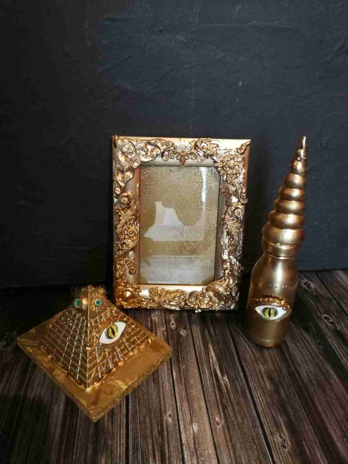 altar witchcraft decor witch decoration magic ritual mirror frame pyramid bottle - Image 5