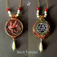 wicca talisman necklace pendant witch occult witchcraft magic jewelry phoenix 1