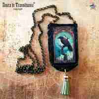 gothic talisman black raven witch jewelry amulet necklace pendant goth punk rave