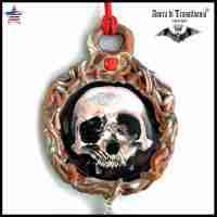 wicca streampunk skull necklace talisman medallion pendant amulet charm jewelry