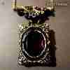 jewelry woman fashion necklace gothic pendant black mirror witch amulet layered