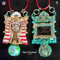 maya talisman amulet pendant jewelry necklace magic ethnic aztec face witchcraft