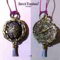 talisman steampunk jewelry magic pendant gothic amulet brain compass vintage bib
