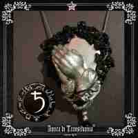 talisman amulet pendant necklace jewelry layered lariat locket bib saturn silver