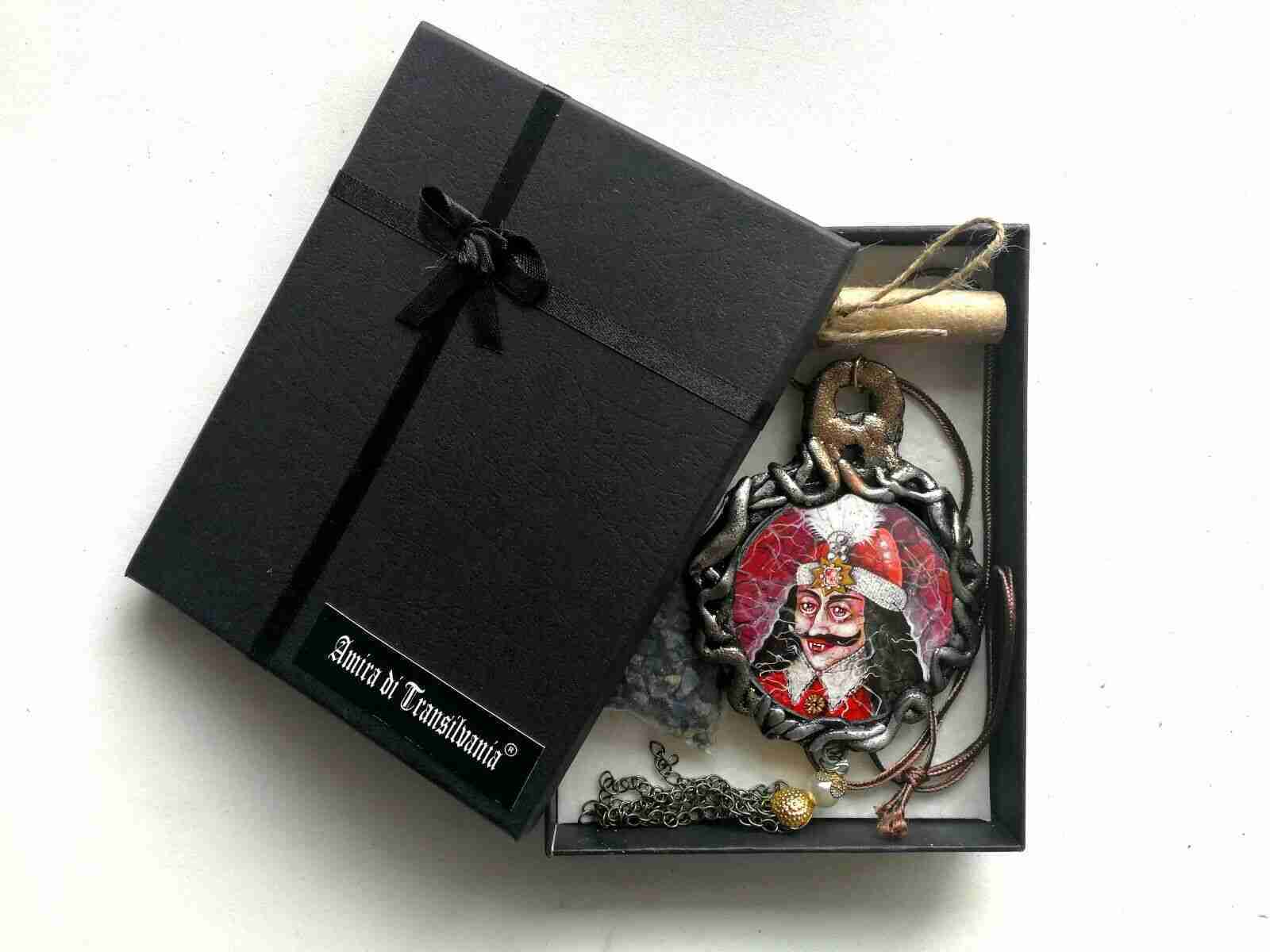 Transylvania Dracula vampire talisman art amulet pendant charm jewelry necklace - Image 2