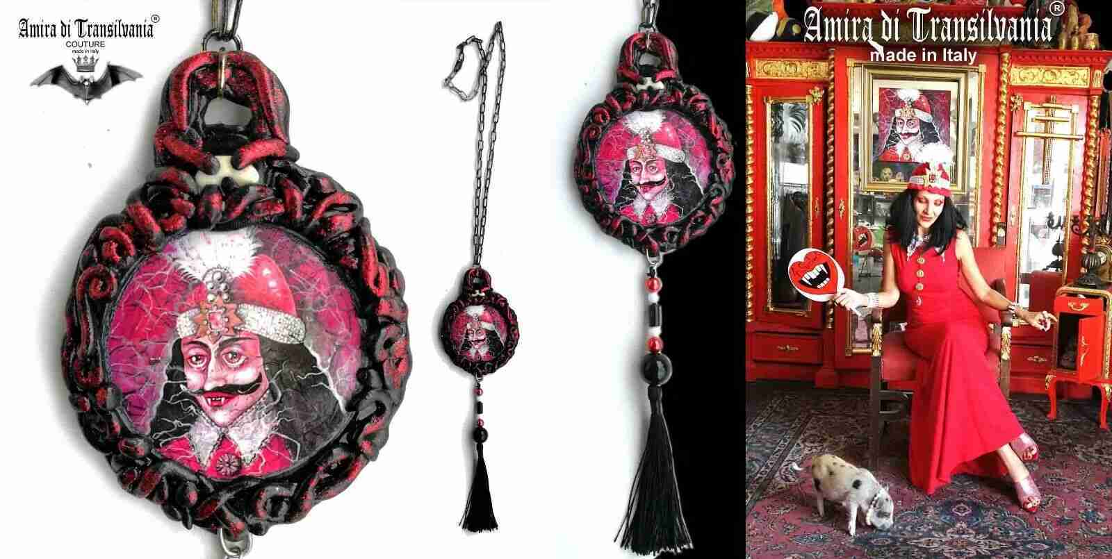 Transylvania Dracula vampire talisman art amulet pendant charm jewelry necklace - Image 3