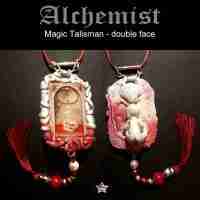 magical talisman pendant amulet newborn witch jewelry alchemy symbol skull shell