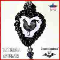 talisman dark magic amulet pendant wicca pagan jewelry witchcraft black rooster
