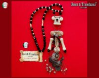 Ethnic Tribale Shamanic Pendant Bones, Vintage Occult Jewelry Magic Power, Sacred Witchcraft Occult Amulet