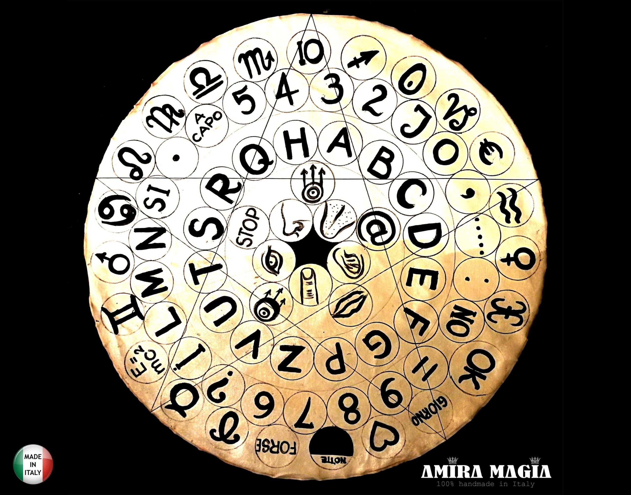 Ouija Board, Hocus Pocus Pagan Wheel Divination, Talking Table Planchette Witches Magic Altar Clairvoyance