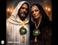 Sun and Moon, Magical Power Pendant, Magic Talisman Astrological Symbol, Urn Stones Jewelry Amulet