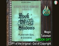 Book of Shadows, Antique Grimoire Witchcraft Manual, Esoteric Astrology Forbidden Knowledge, Occult Secret Societies