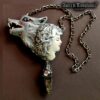 Silver Wolf Spirit Guide Protection Amulet, Magic Pentacle Charm Wild Animals, Forest Wildlife Talisman