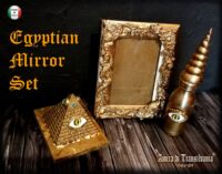 Egyptian Pyramid Altar Decor, Eye illuminati Symbol Magic Mirror, Witchcraft Decoration Ritual Set Witch Wizard Obelisc