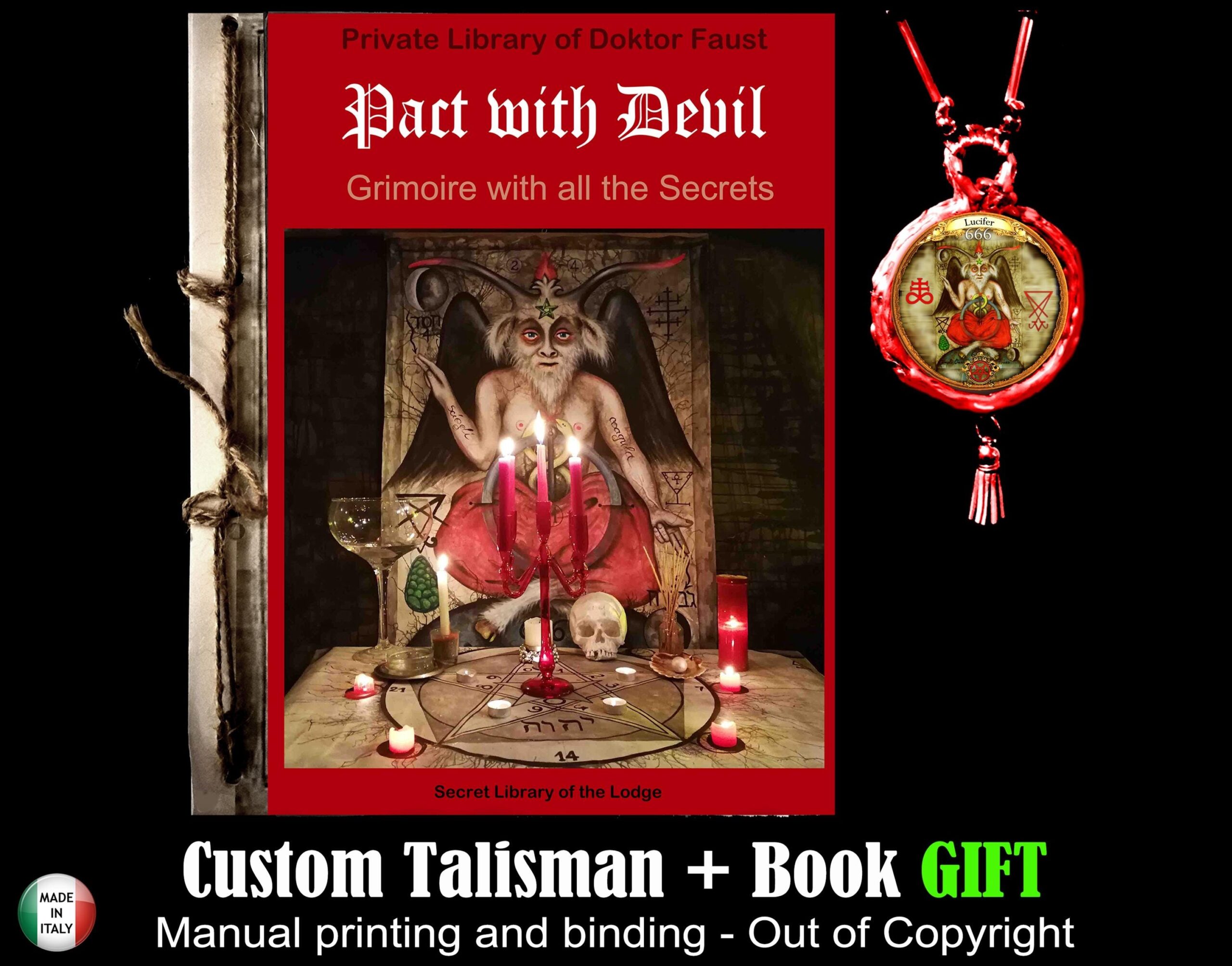 Antique Book, Occultism Satanic Magic, Occult Esoteric Manuscript Lucifer, Enlightenment Gnosis, Secret Societies Knowledge