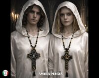Cross Necklace, Gothic Talisman Alchemy Symbols Rosicrucian, Golden Dawn Medieval Pendant Esoteric Jewelry