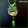 Animal Totem Spirit Guide, Wild Cat Magic Talisman Amulet, Green Witch Witchcraft Symbol Pendant Leaf, Guidance Symbolism