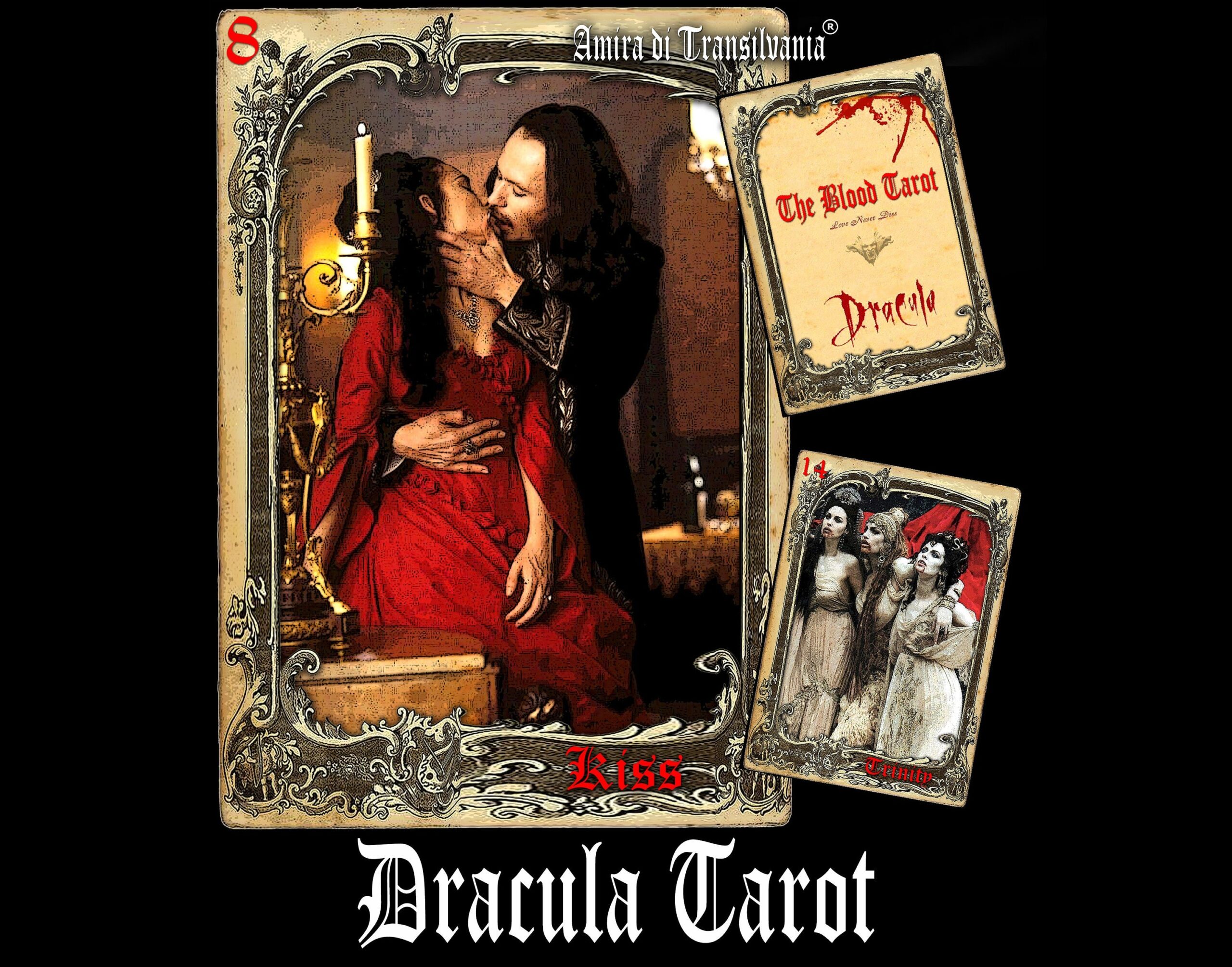 Dracula Tarot Deck, Bat Vampire Oracle Card, Transylvania Magic Romania Gothic Castle, Old Love Spell